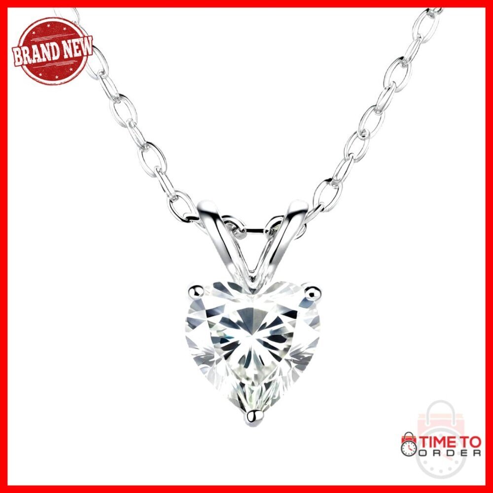 Heart Solitaire Necklace Elegant Minimal Chic Pendant Jewelry Gift